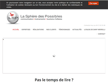 Tablet Screenshot of laspheredespossibles.com